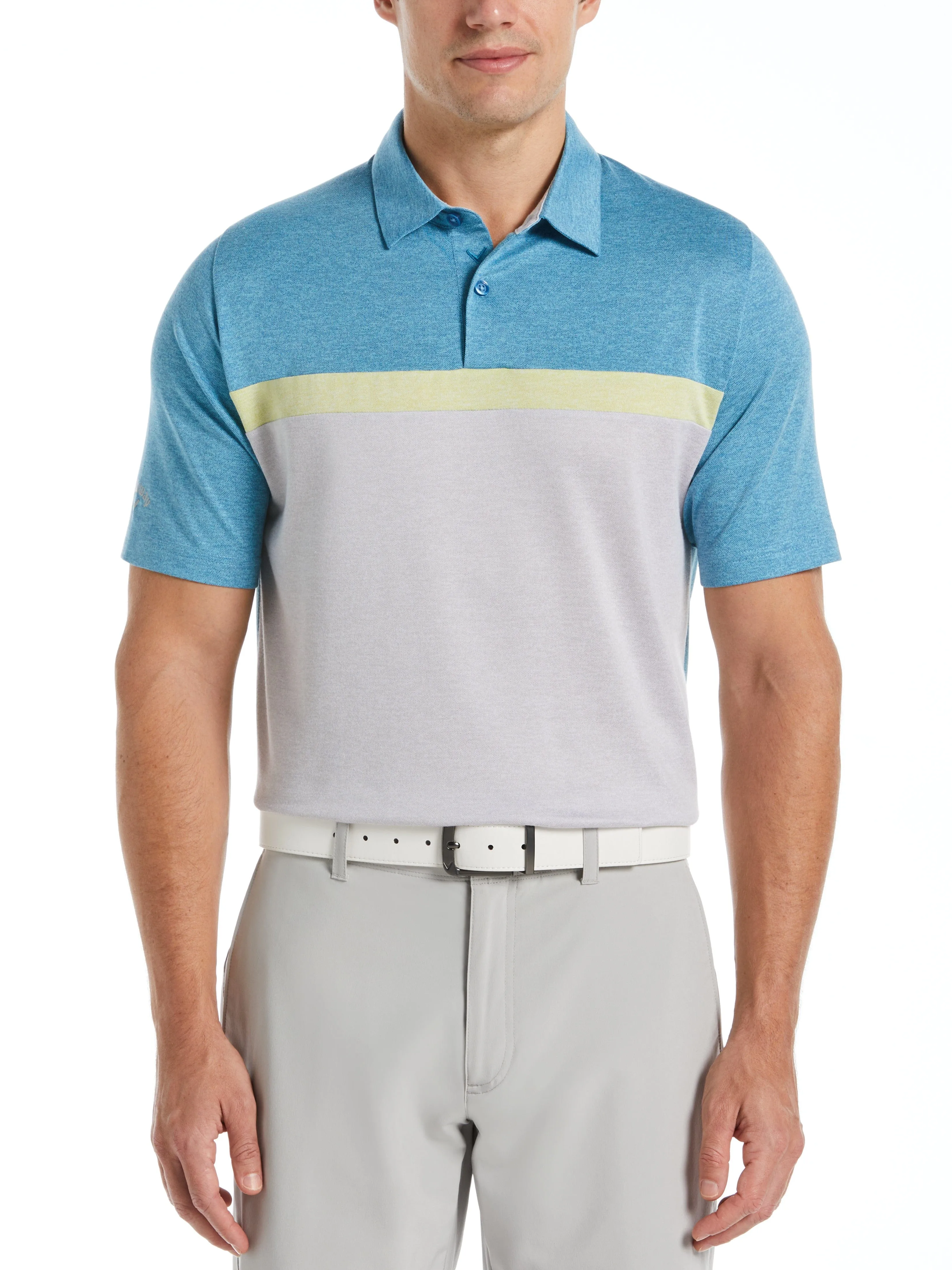 Mens Soft Touch Color Block Golf Polo