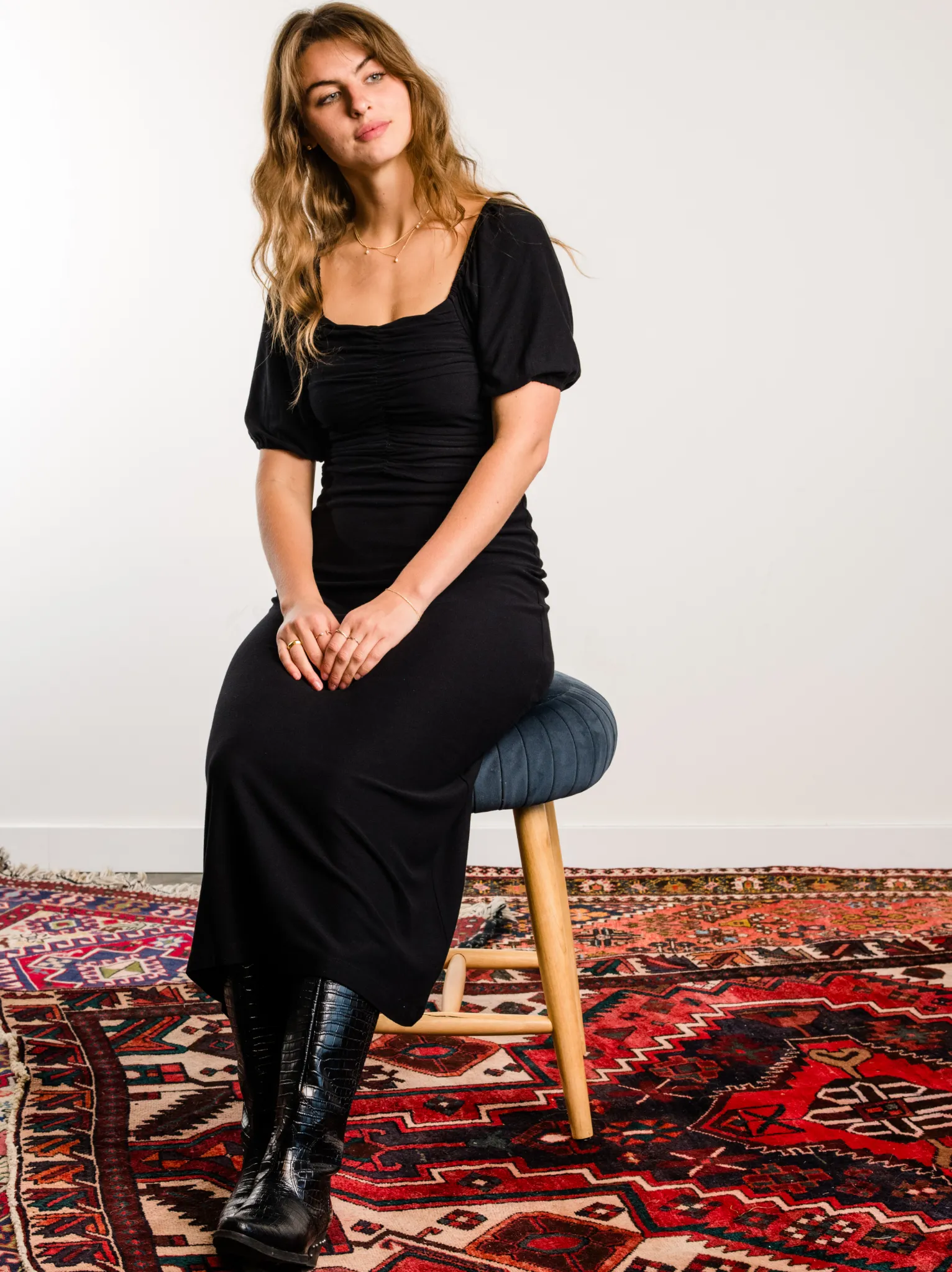Millie Puff Sleeve Midi Dress