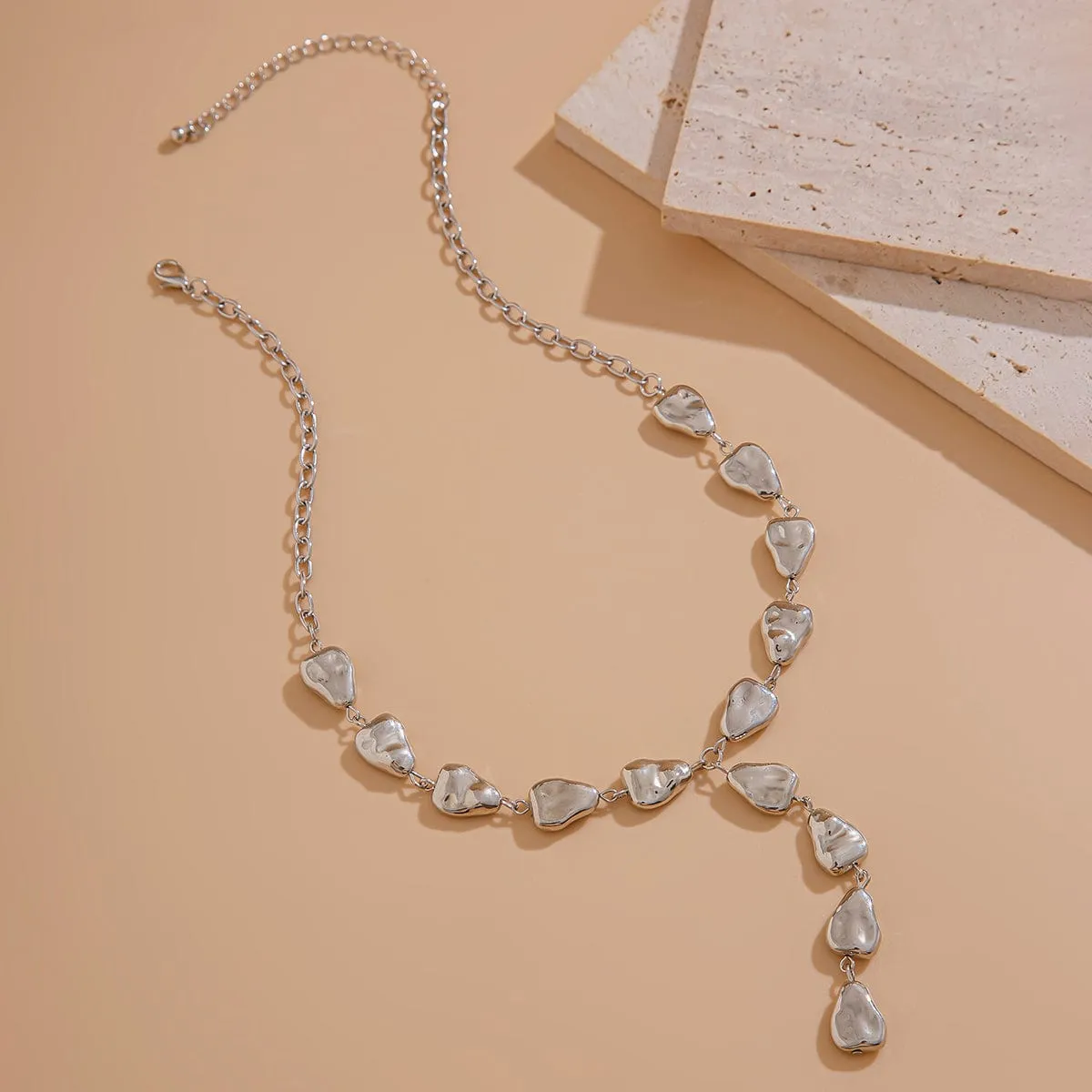 Minimalist Irregular Waterdrop Charm Y Necklace