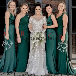 Mismatched Green Mermaid Elegant Long Bridesmaid Dresses WG822