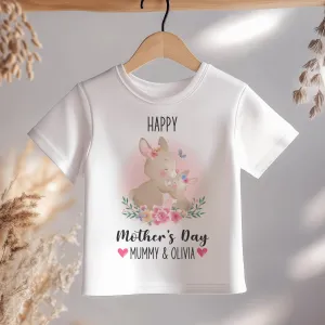 Mother's Day Cute Bunnies Personalised Toddler & Kids T Shirt
