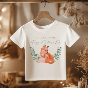 Mother's Day Cute Fox Personalised Toddler & Kids T Shirt