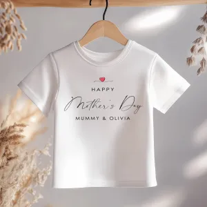 Mother's Day Personalised Name Toddler & Kids T Shirt