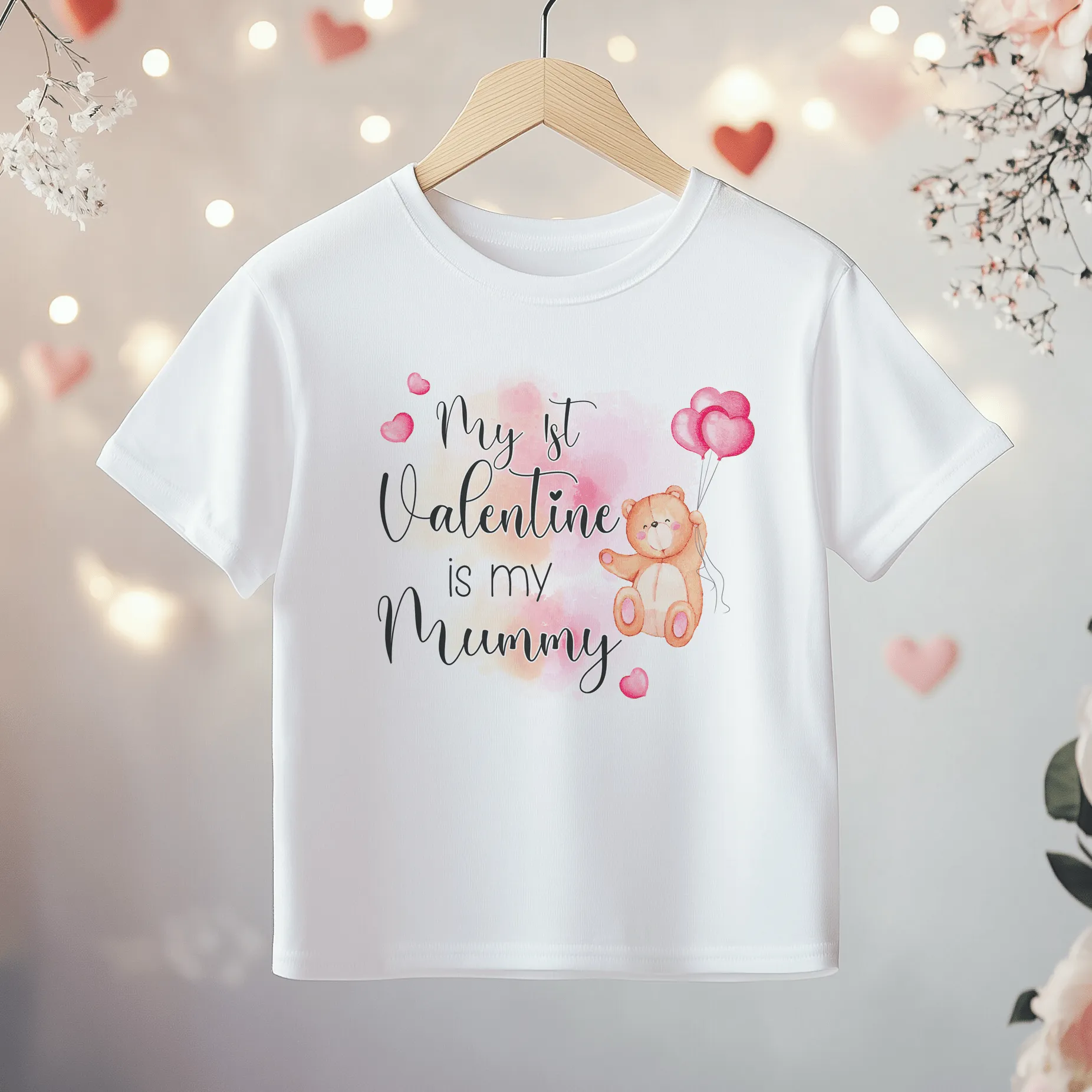 My 1st Valentine Is My Mummy Teddy Bear Toddler & Kids T Shirt