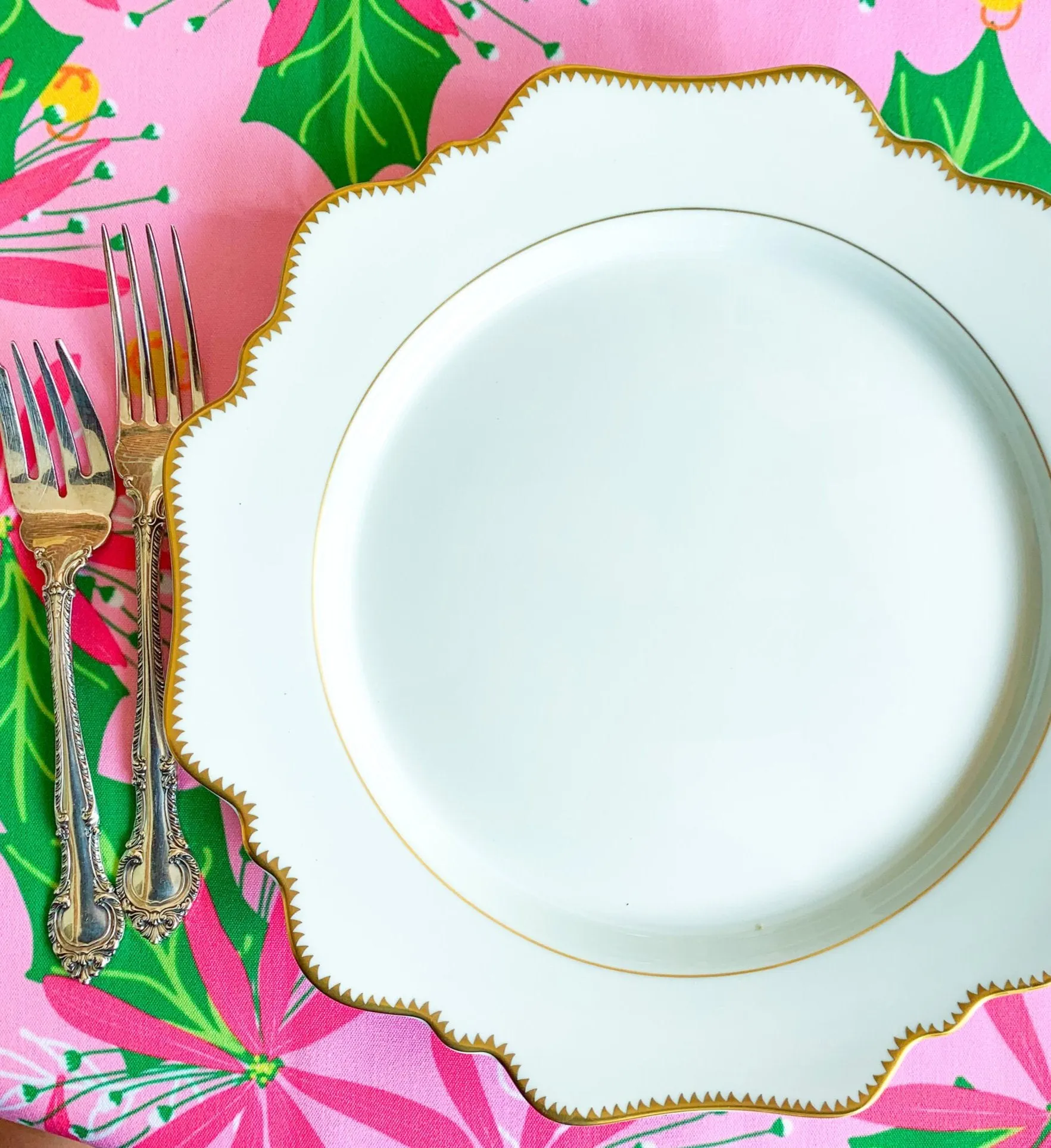 New! Poinsettia Pink Napkins- set of 2