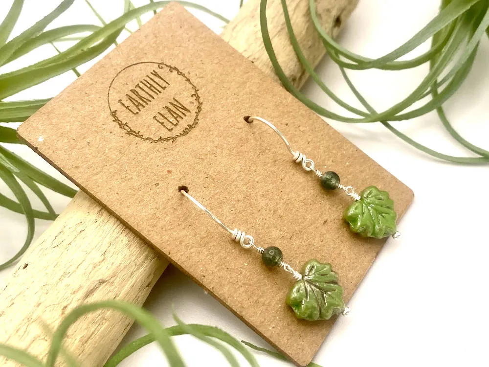 Olive Leaf Peeper Earrings