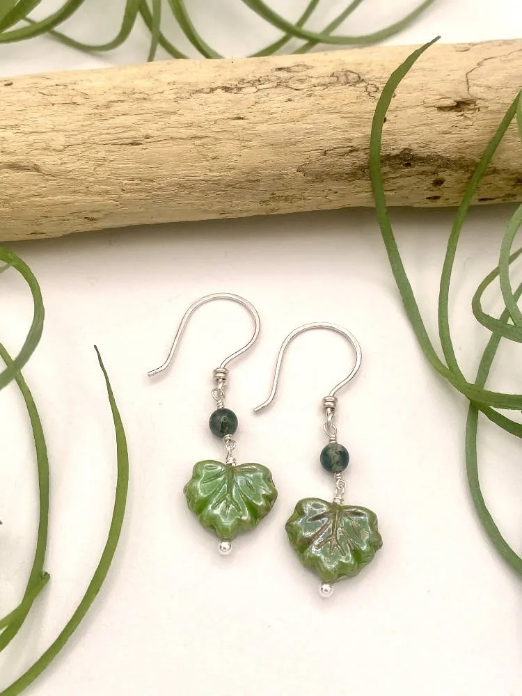 Olive Leaf Peeper Earrings