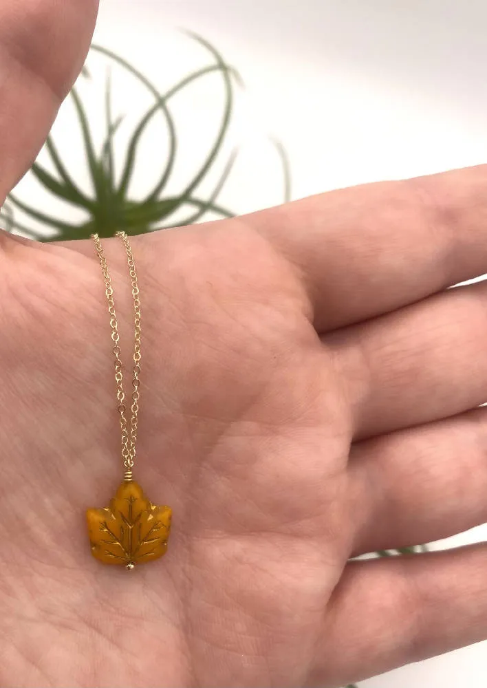 Orange Leaf Peeper Necklace