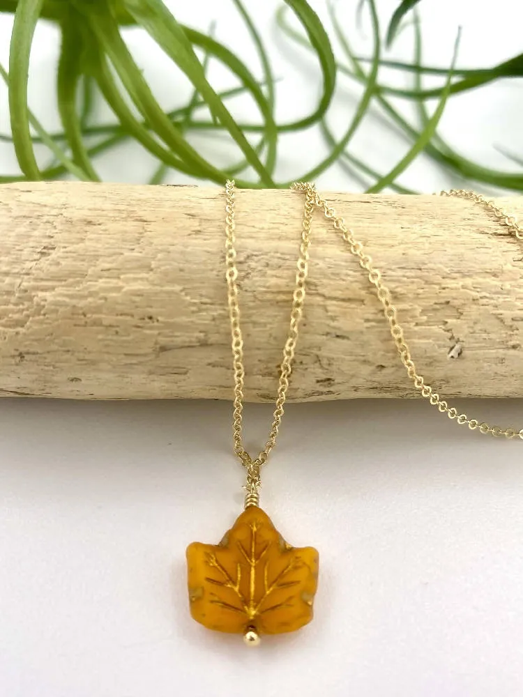 Orange Leaf Peeper Necklace
