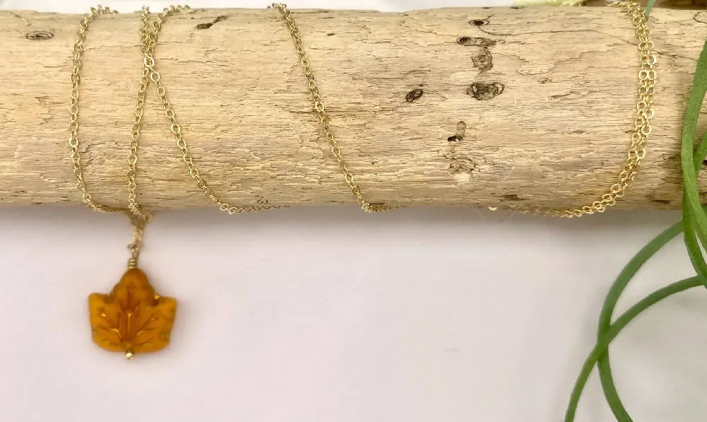Orange Leaf Peeper Necklace