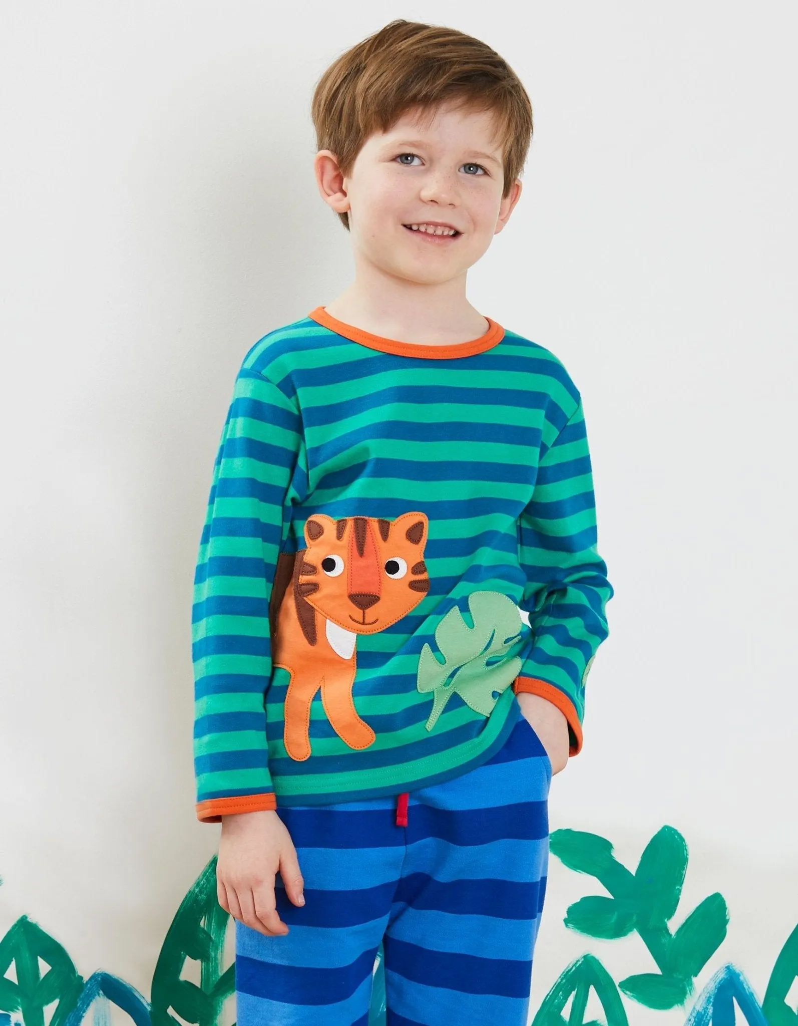 Organic Born Free Tiger Applique T-Shirt
