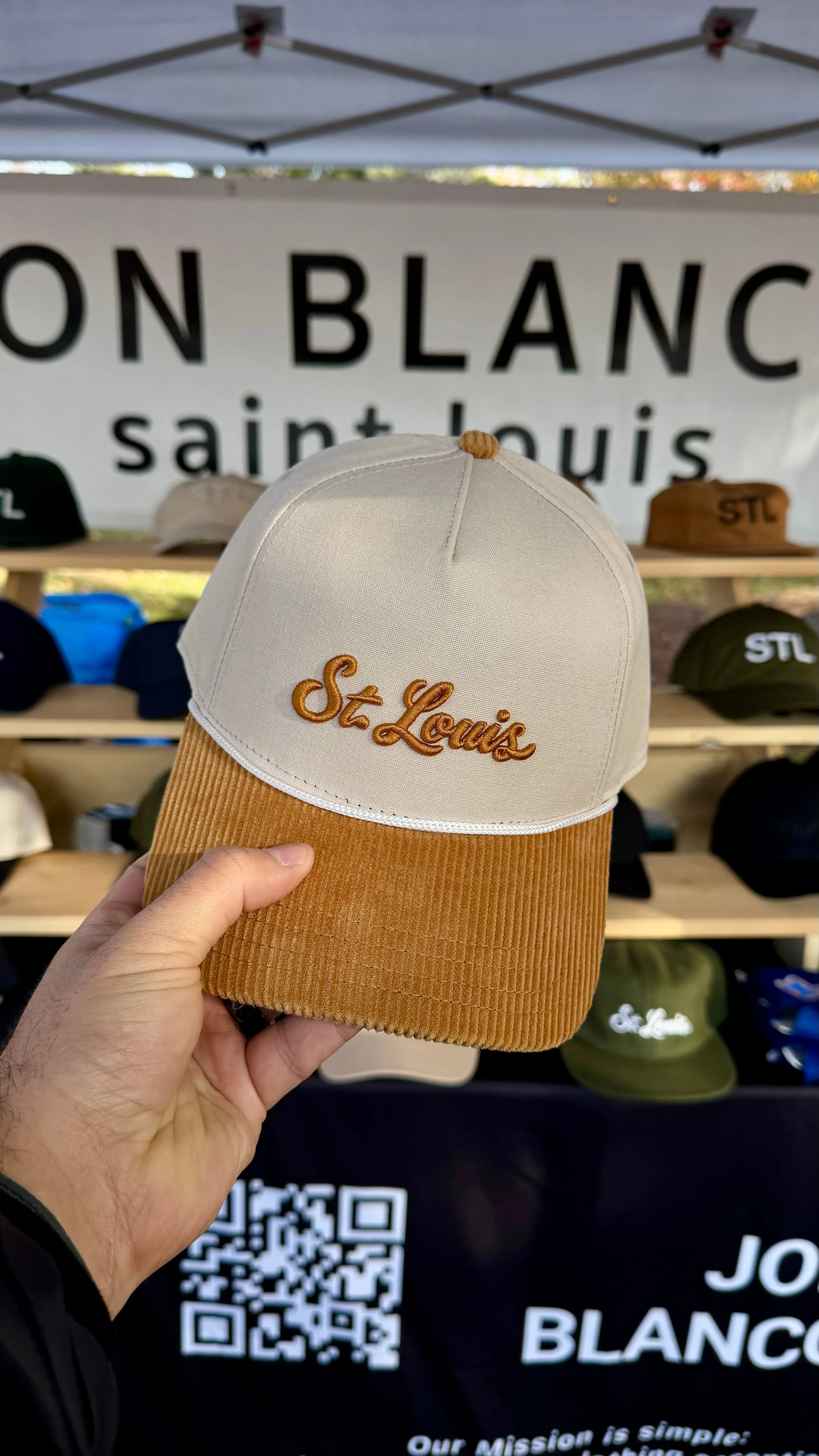 Organic St. Louis Rope Snapback Hat with Corduroy Visor
