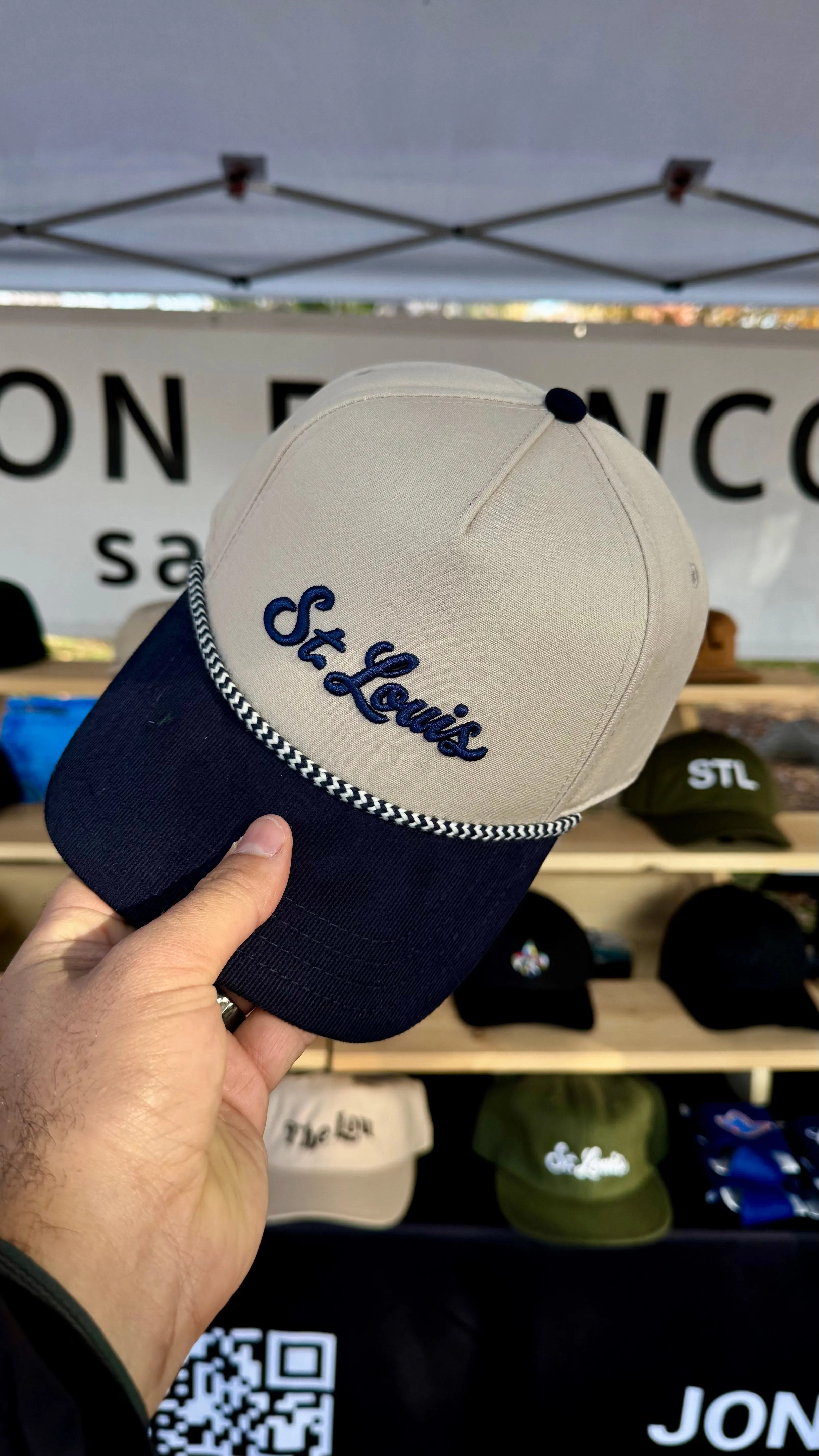 Organic St. Louis Rope Snapback Hat with Corduroy Visor