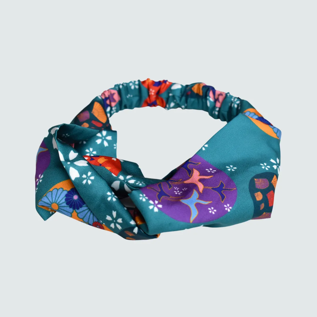 Origami Print Twist Knot Headband