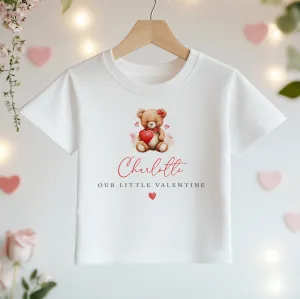 Our Little Valentine Girl Personalised Toddler & Kids T Shirt