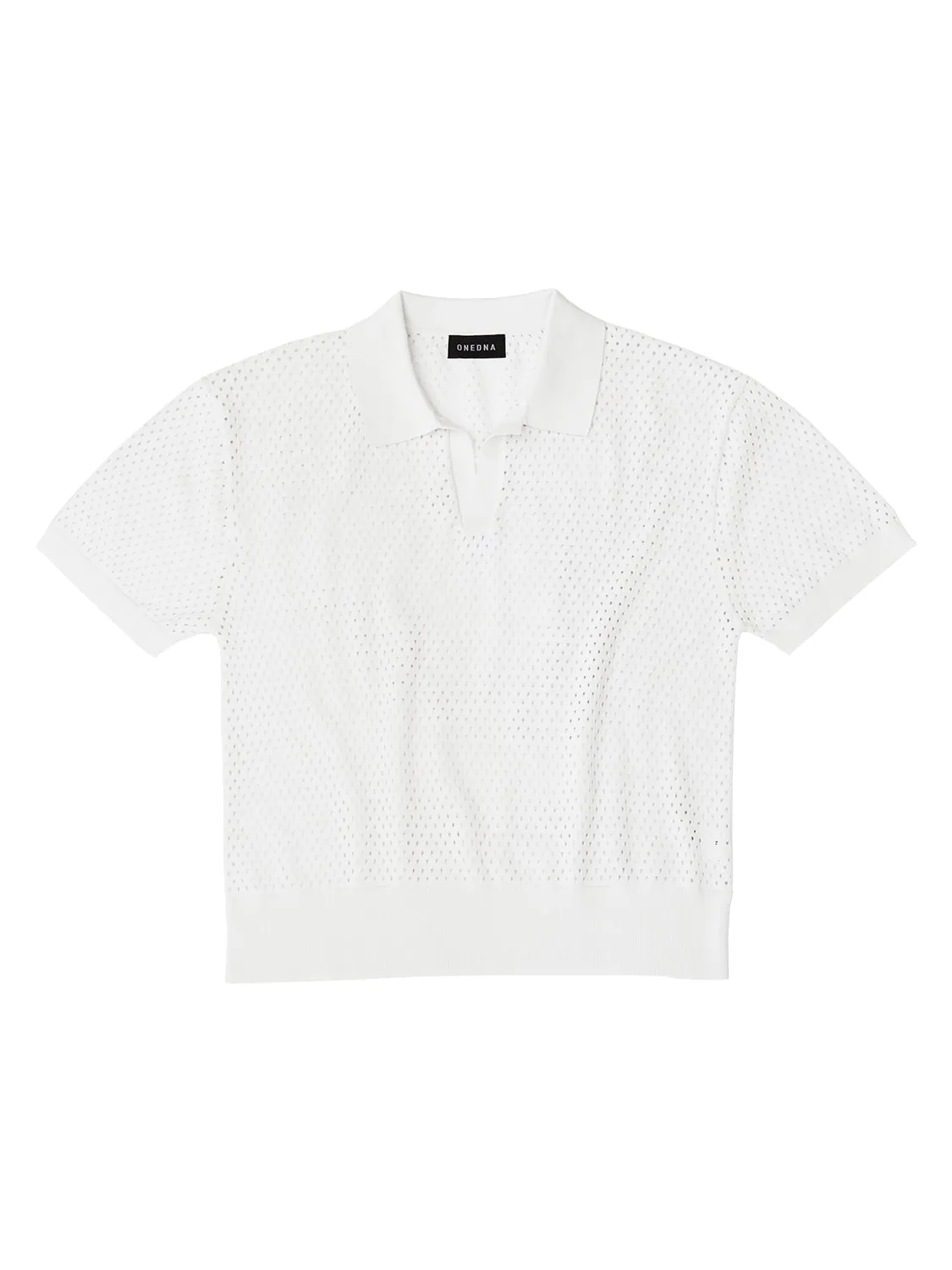 Palermo Crochet Knit Polo White