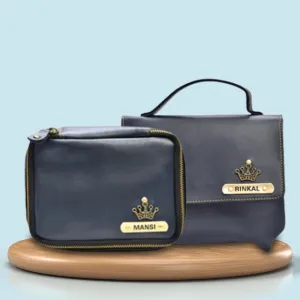 Personalized Mini make up kit   Sling bag - Blue