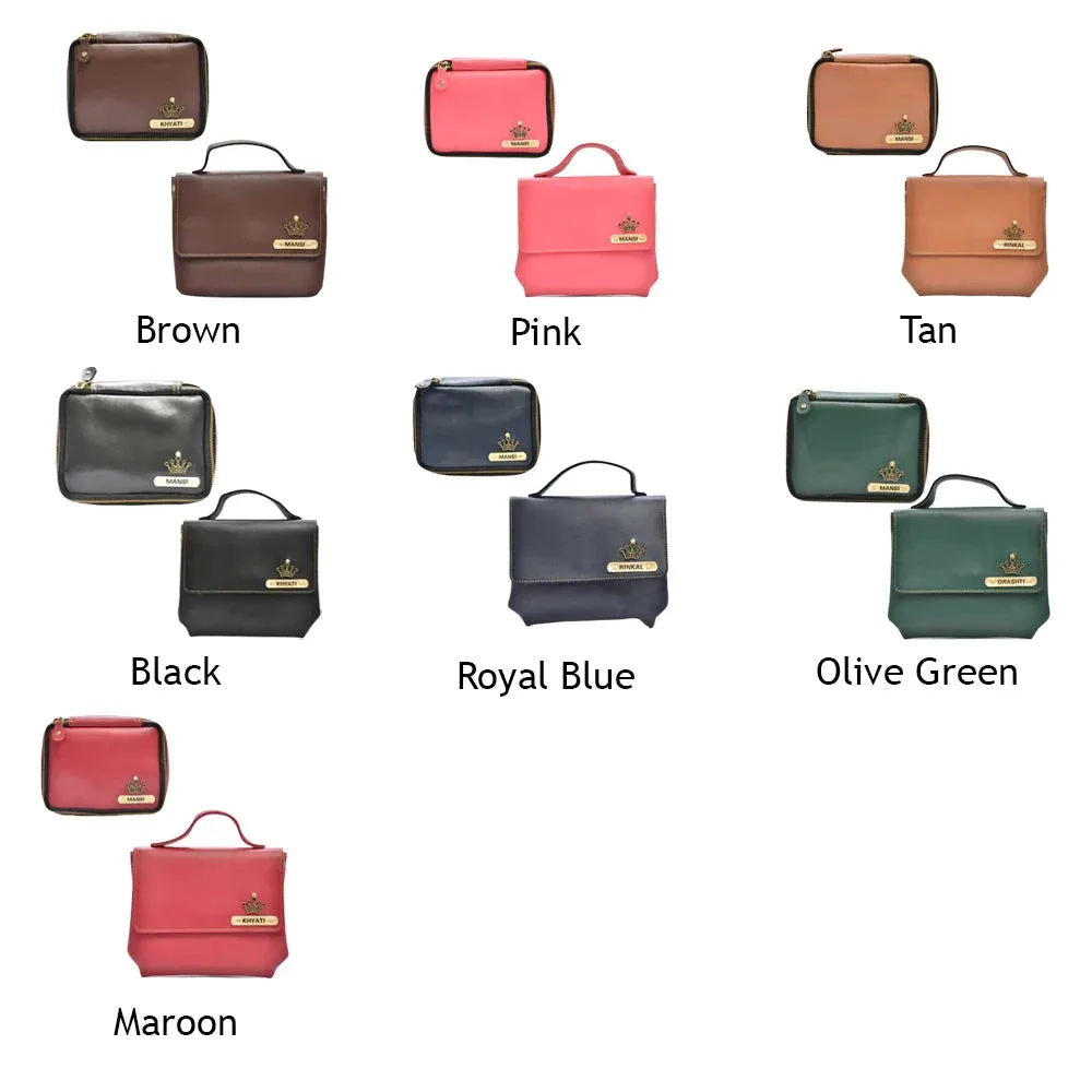Personalized Mini make up kit   Sling bag - Blue