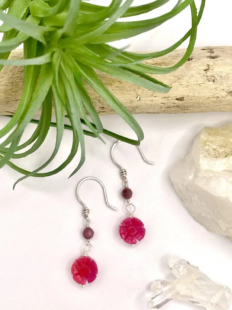 Pink Daisy Earrings