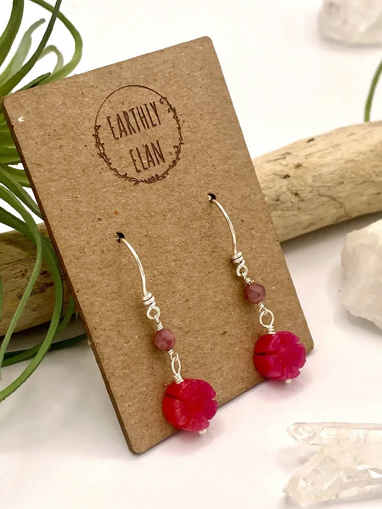 Pink Daisy Earrings