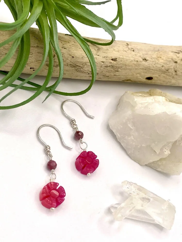 Pink Daisy Earrings