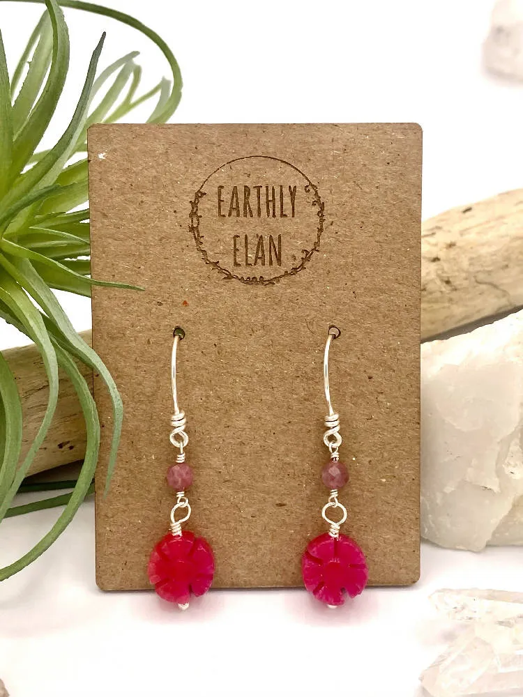Pink Daisy Earrings