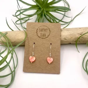 Pink Shell Heart Earrings