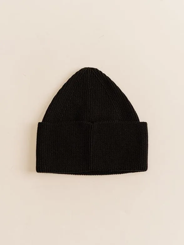 Polo Wide Cuff Beanie Black