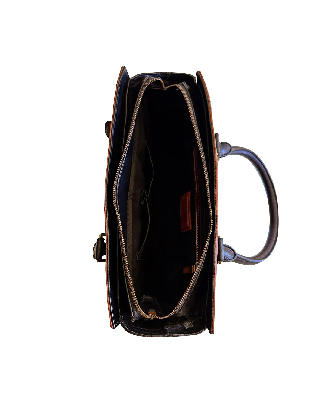 Pre-Owned Black and Brown Cowhide Fur Leather Handbag | Sustainable Style