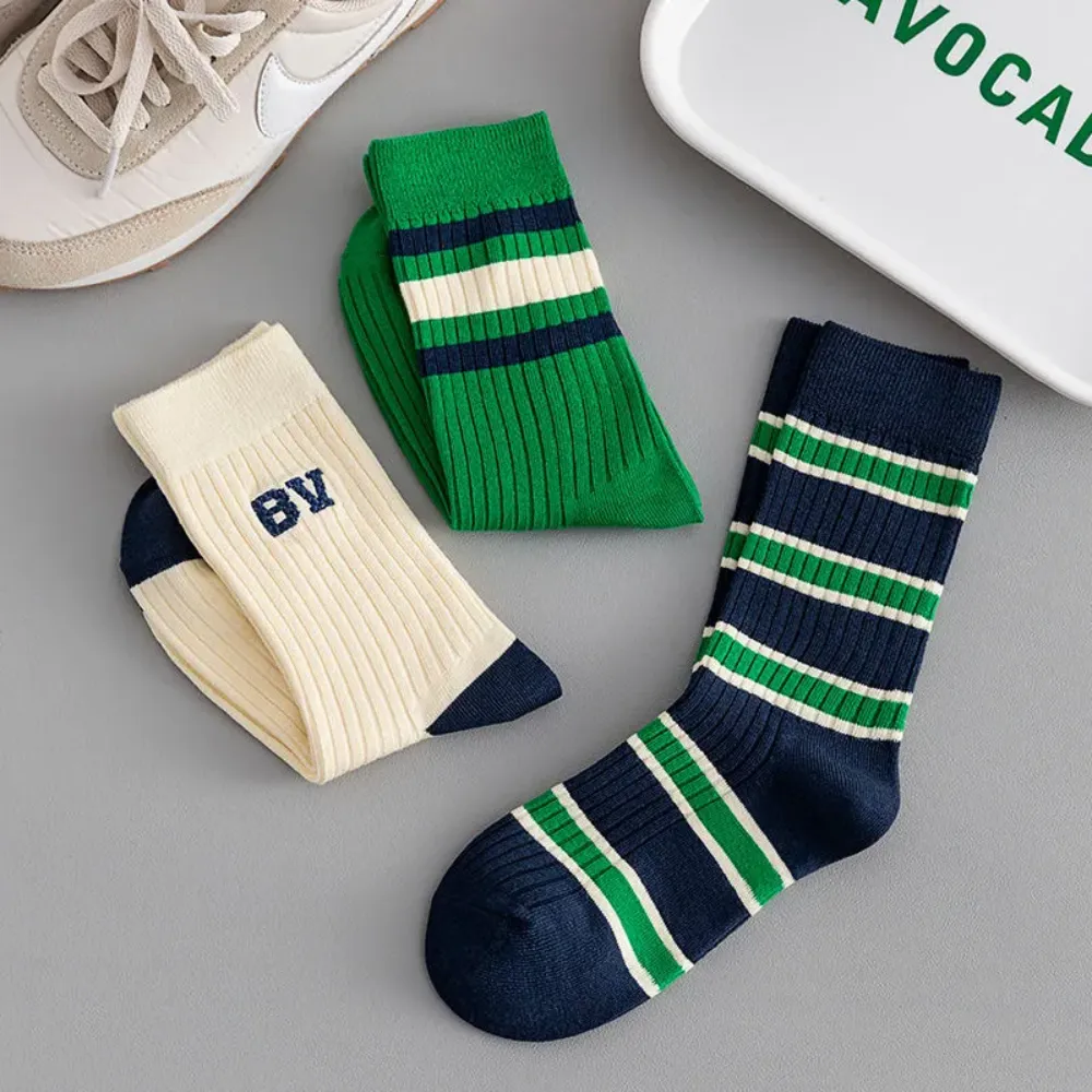 Preppy Stripe Contrast Socks
