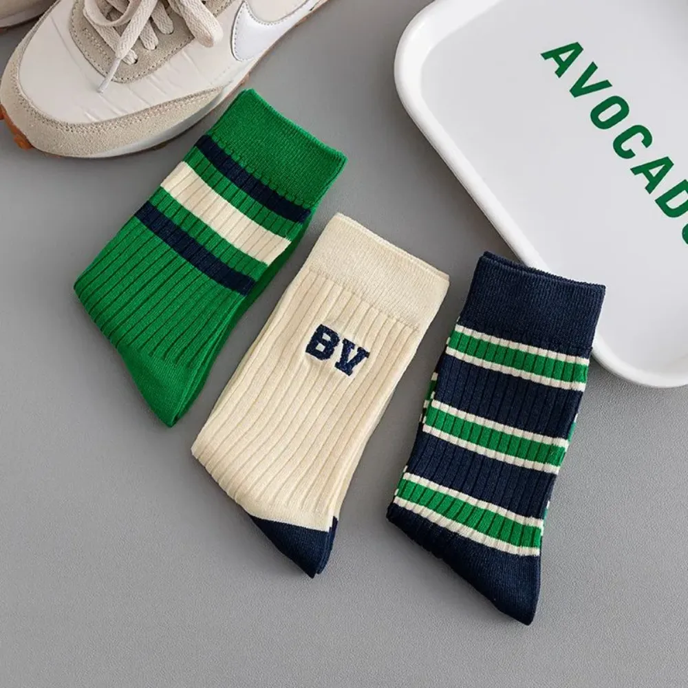 Preppy Stripe Contrast Socks