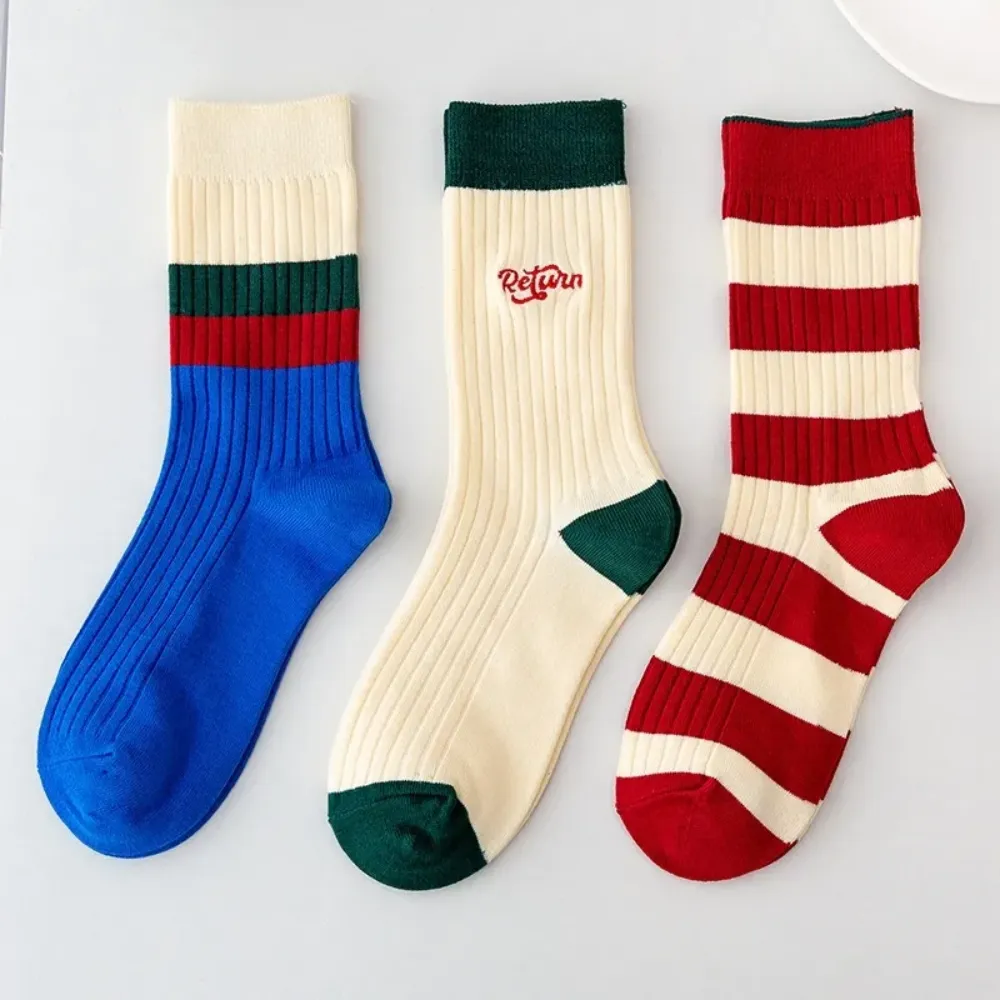Preppy Stripe Contrast Socks