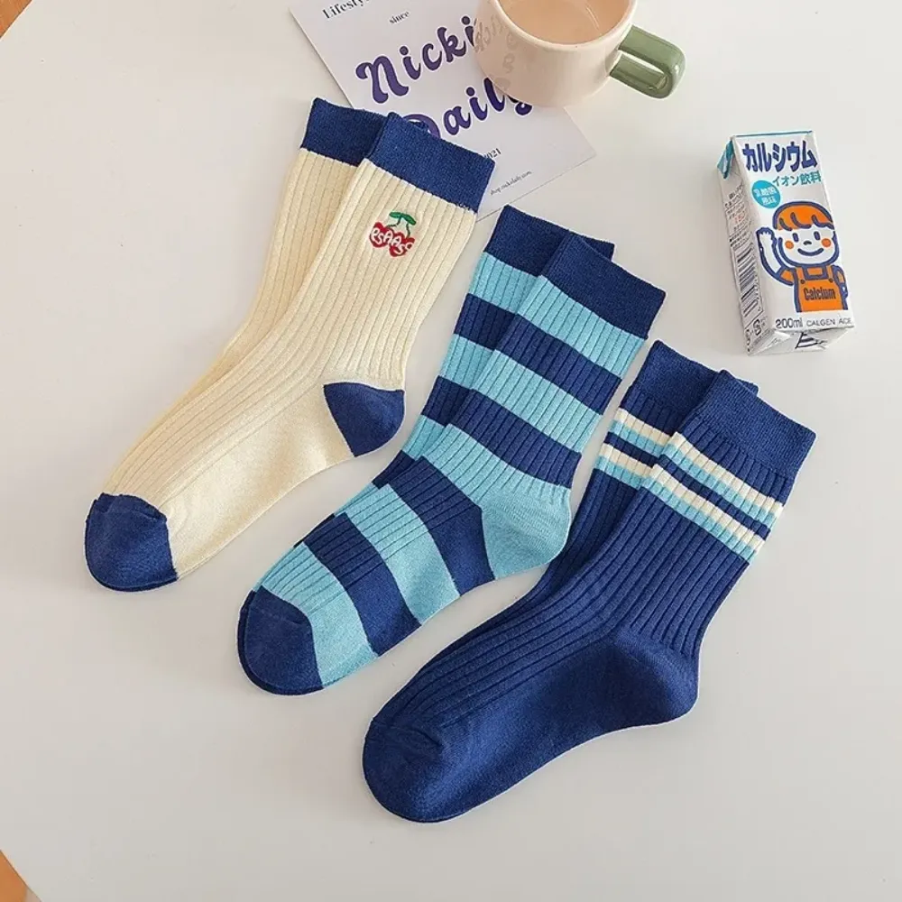 Preppy Stripe Contrast Socks