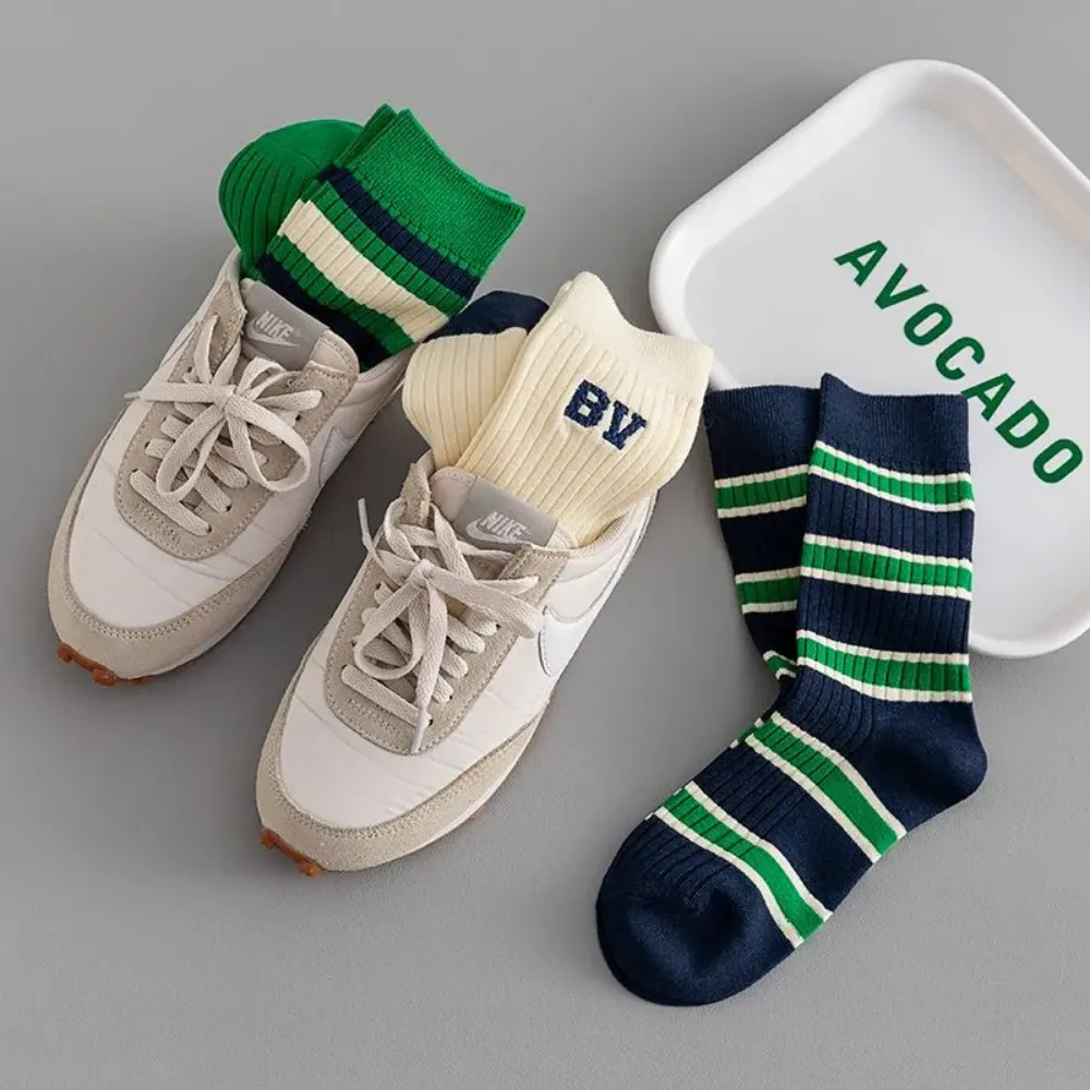 Preppy Stripe Contrast Socks