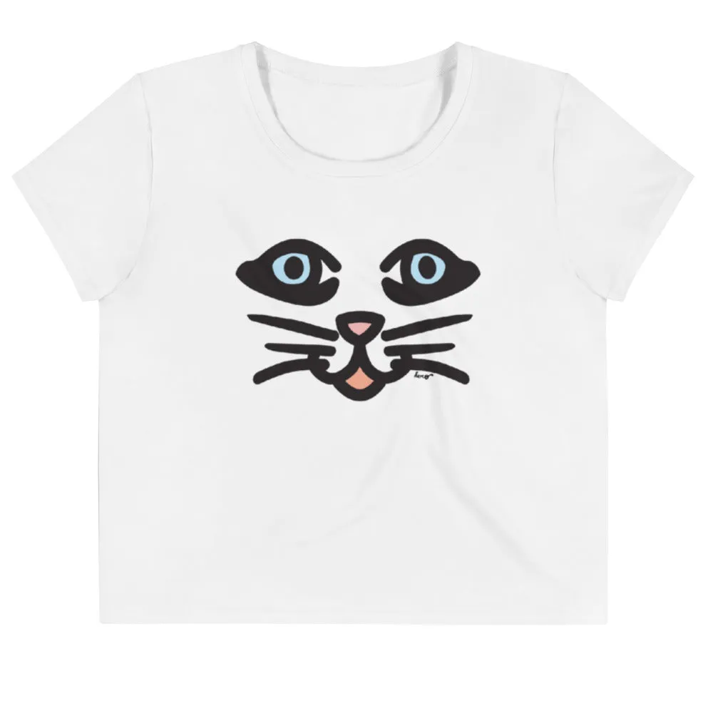"Cat Eye" All-Over Print Crop Tee by design Hero.