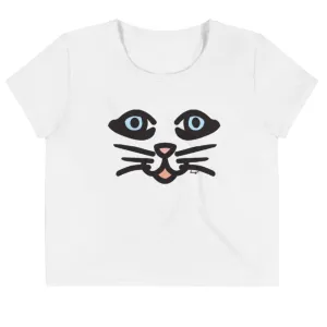 "Cat Eye" All-Over Print Crop Tee by design Hero.