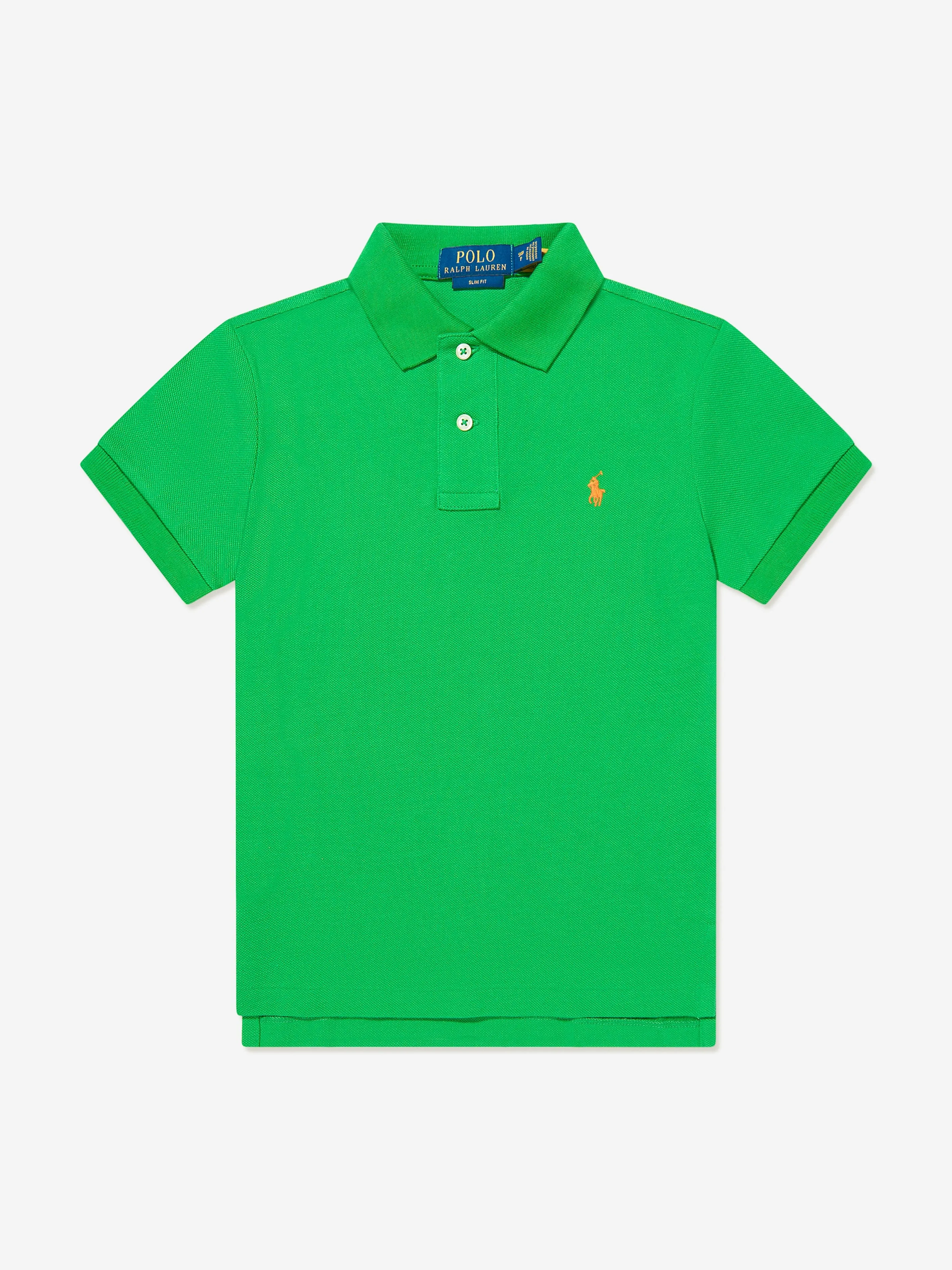 Ralph Lauren Boys Slim Fit Polo Shirt in Green