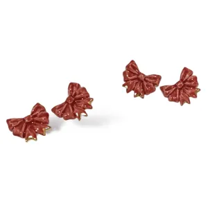 Red Bow Studs by Susan Gordon Pottery