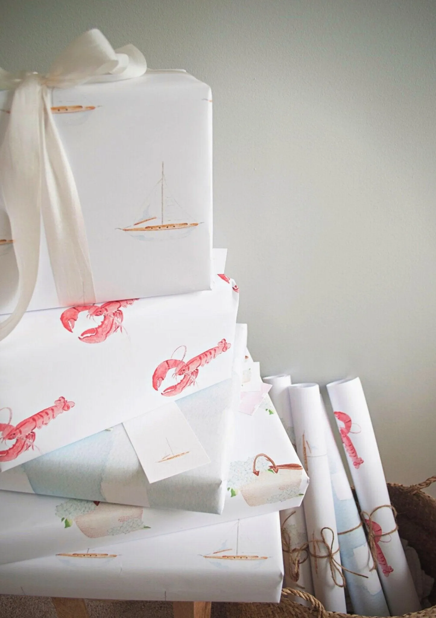 Sailboat Watercolor Gift Wrap