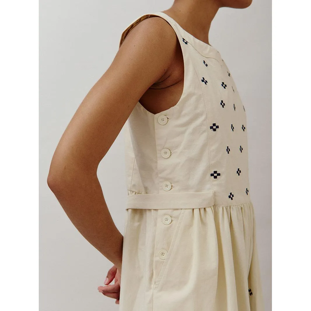 Sideline - Frankie embroidered dress - ecru