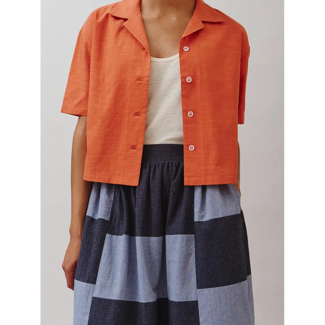 Sideline - Sky indigo patchwork skirt
