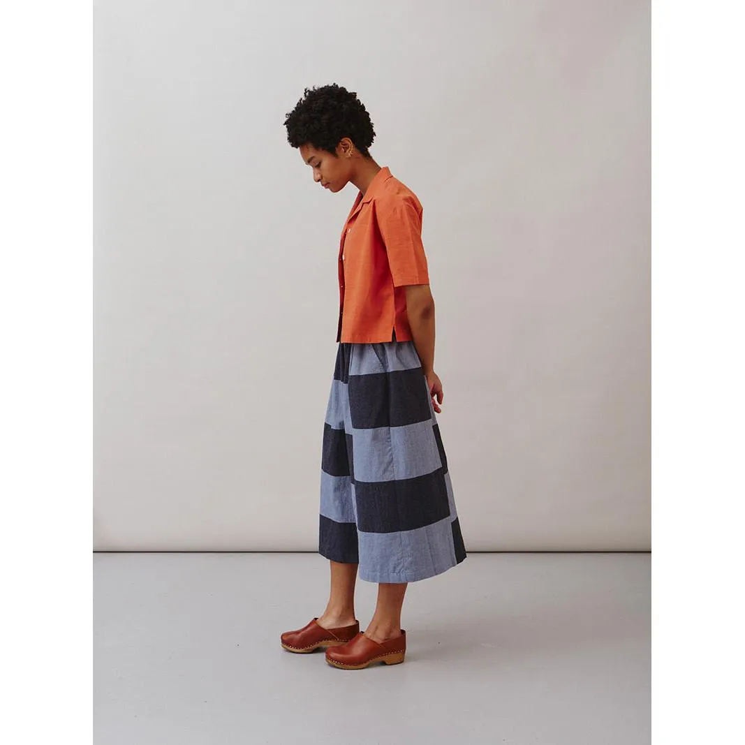 Sideline - Sky indigo patchwork skirt