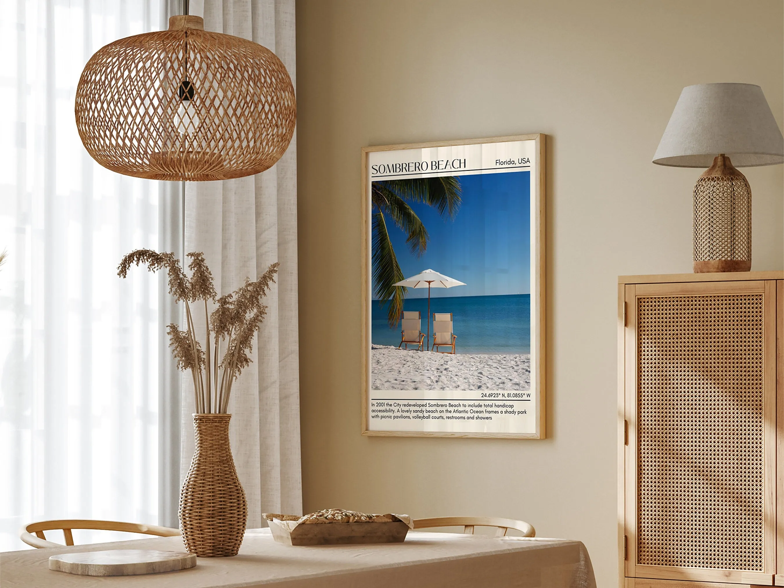 Sombrero Beach Wall Canvas, USA