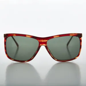 Square Block Oversized Unisex Vintage Horn Rim Sunglass - Tate