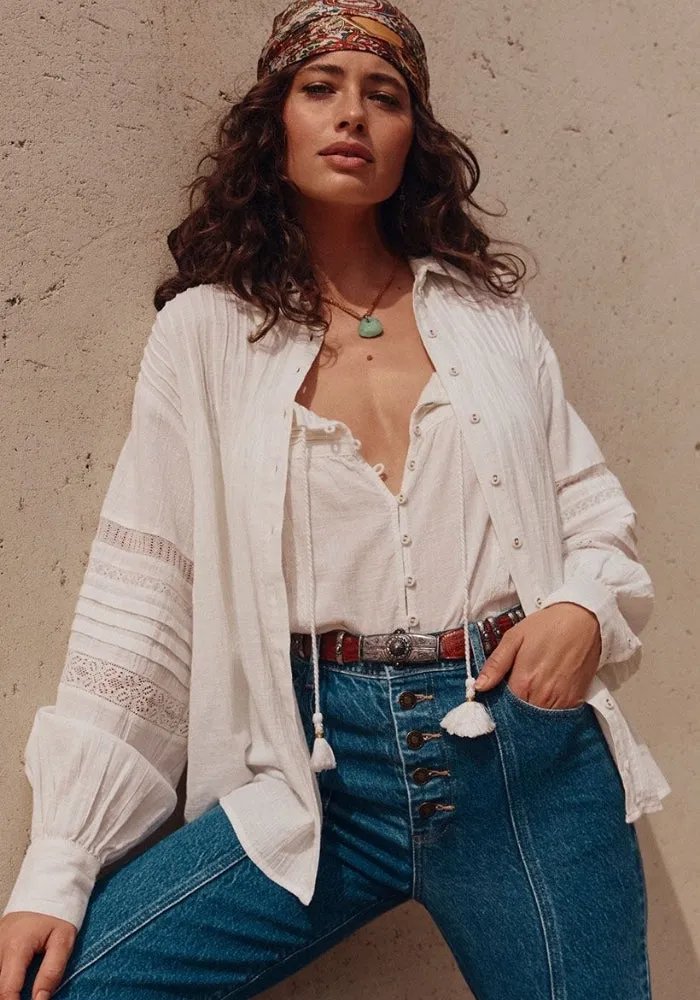 Stevie Lace Shirt - Camellia