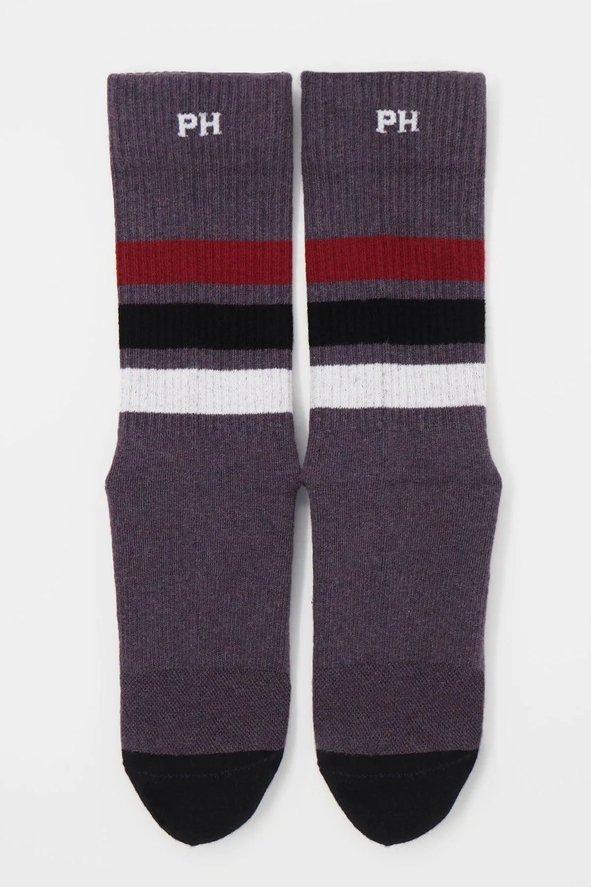 Striped Men's Organic Cotton Trainer Socks | Mauve