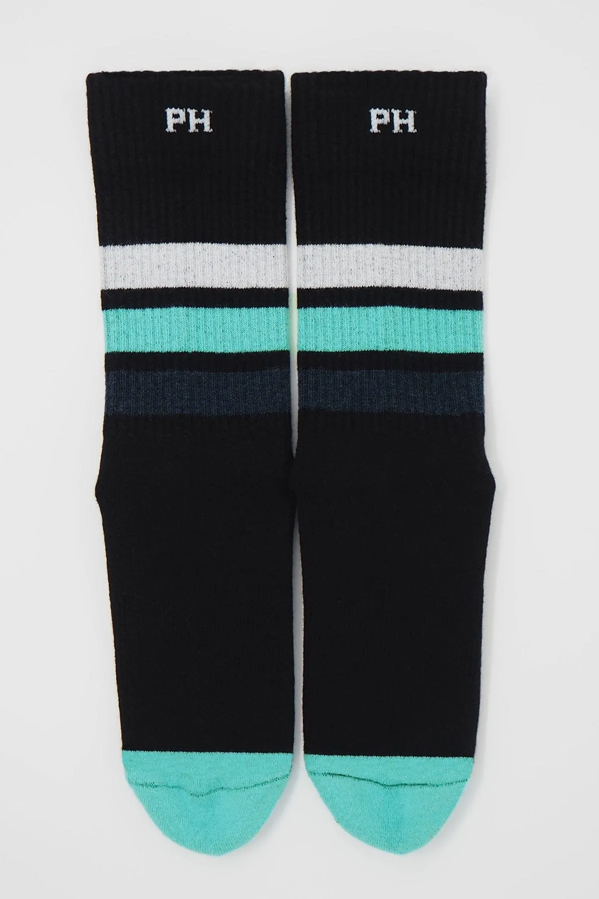 Striped Women's Organic Cotton Trainer Socks | Black