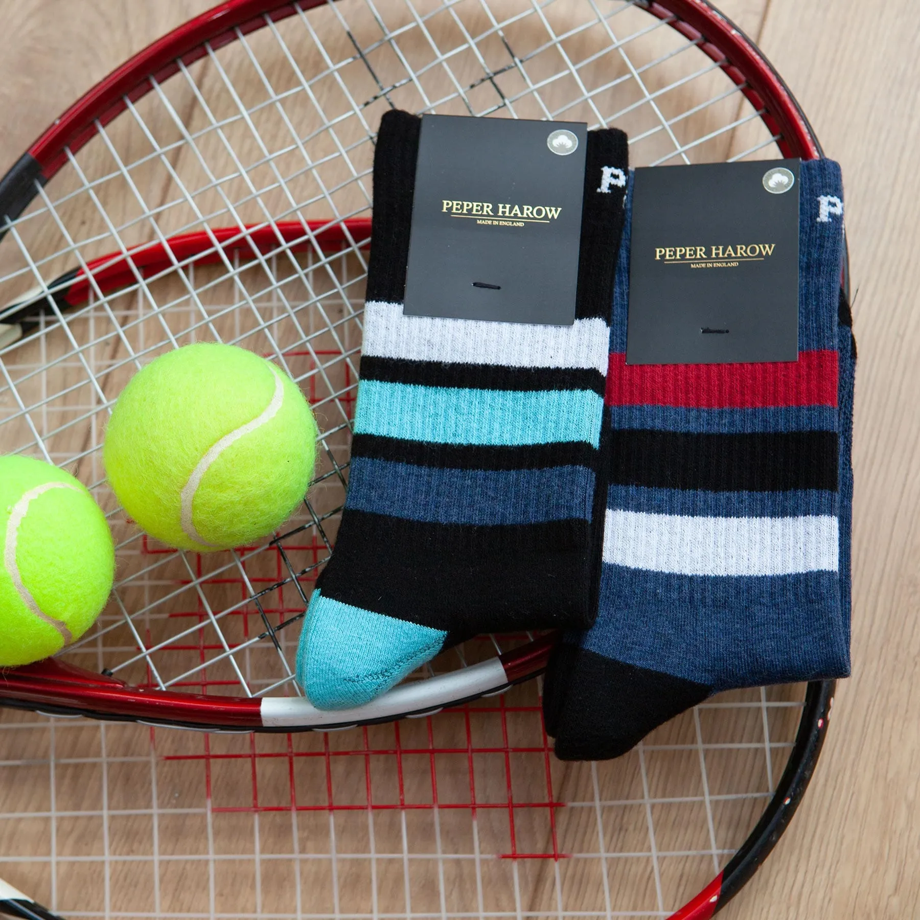 Striped Women's Organic Cotton Trainer Socks | Black