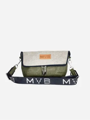 Summer Canvas & Cork Vegan Crossbody Flop Bag | Soft Earth