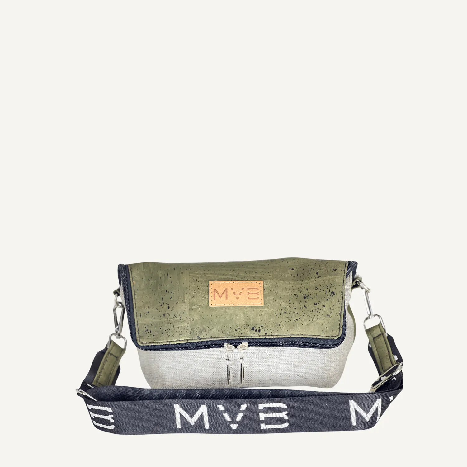 Summer Canvas & Cork Vegan Crossbody Flop Bag | Soft Earth